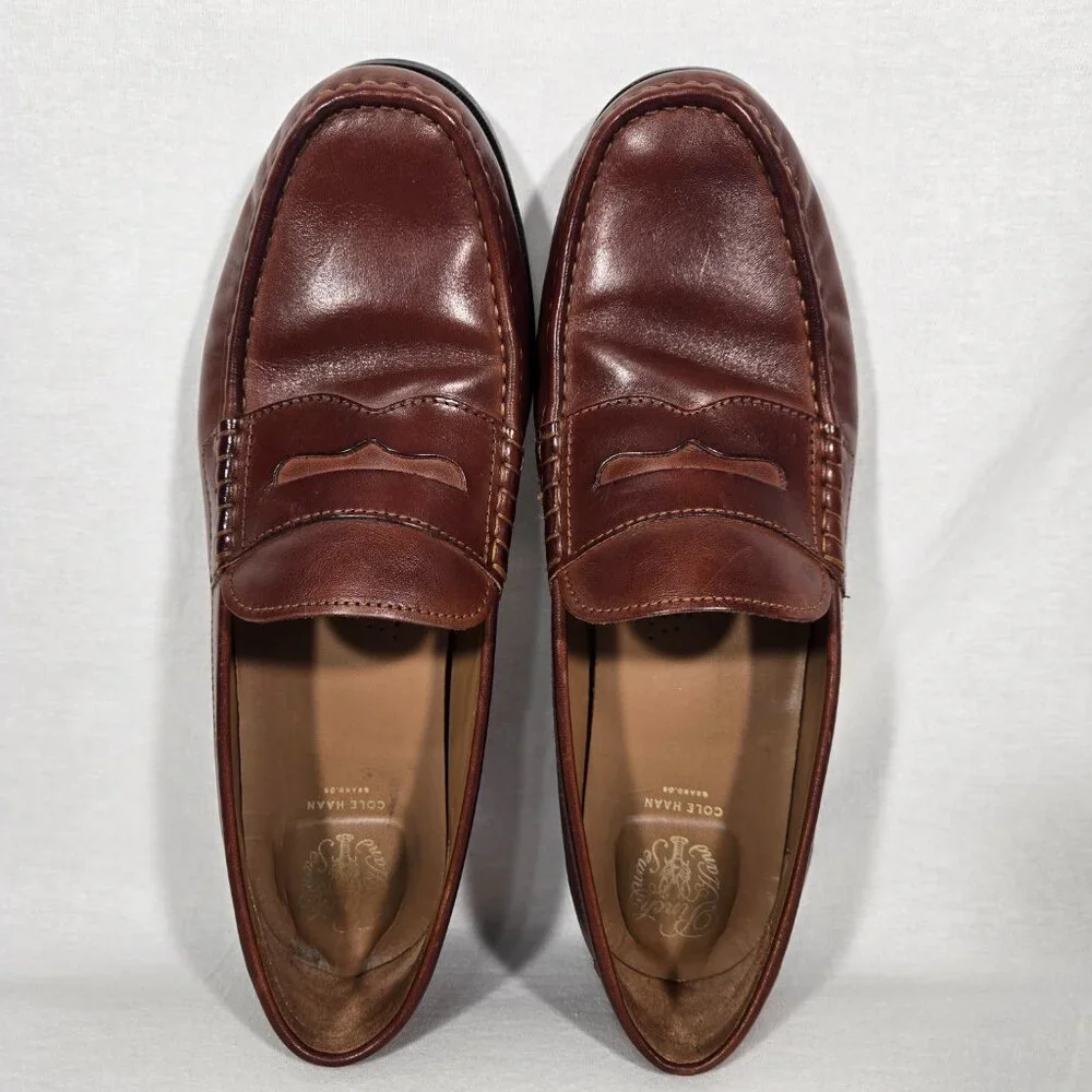 COLE HAAN American Iconic Heritage Classic Brown Penny Loafers Men's Size12 M. - Picture 7 of 17